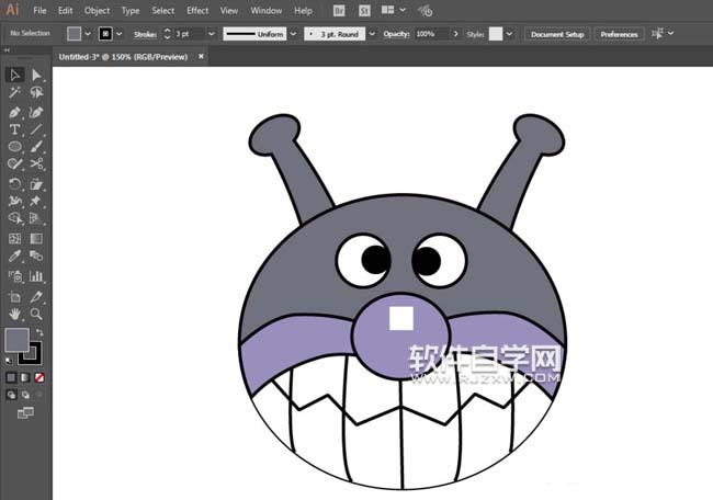 ai怎么画一个细菌小子头像