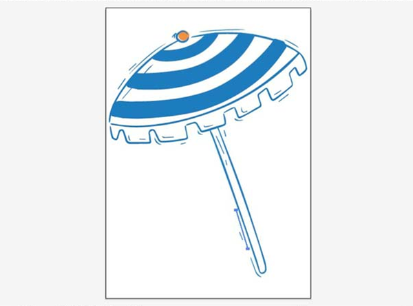 ai如何画一把太阳伞效果