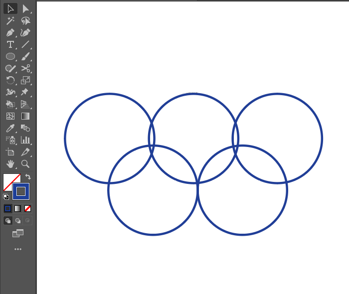 如何用ai软件画一个五环图标