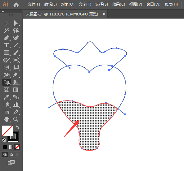 ai怎么画一颗心形草莓