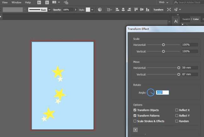 AI怎么在蓝色画布画星星