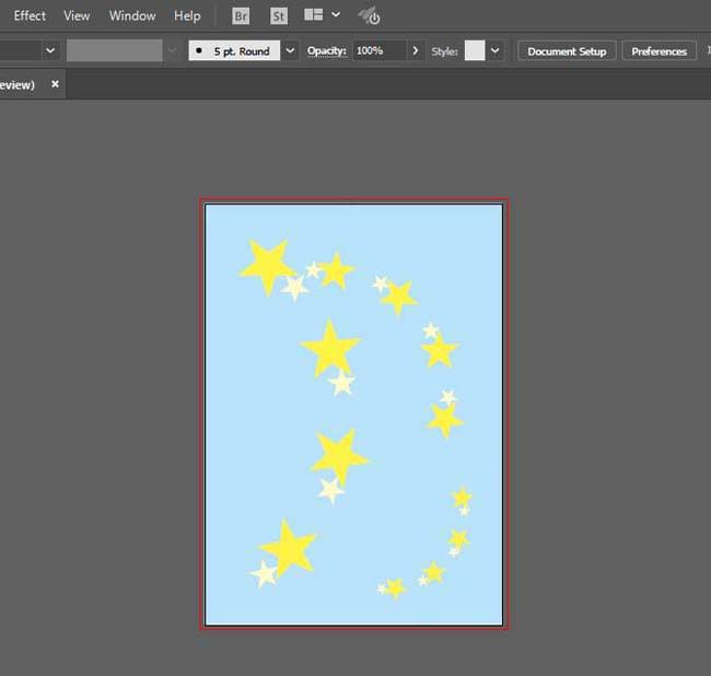 AI怎么在蓝色画布画星星