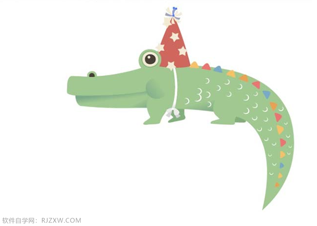 ai卡通鳄鱼怎么画