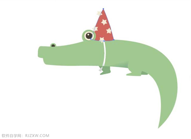 ai卡通鳄鱼怎么画