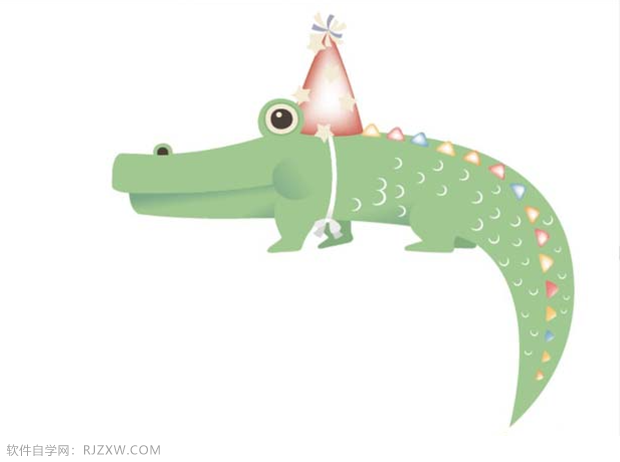 ai卡通鳄鱼怎么画
