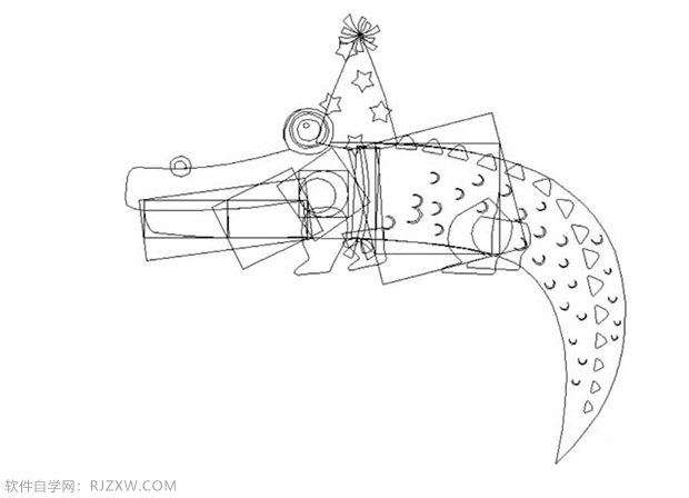 ai卡通鳄鱼怎么画