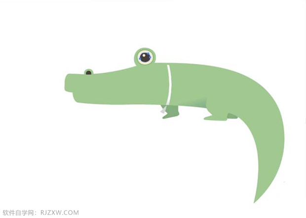 ai卡通鳄鱼怎么画