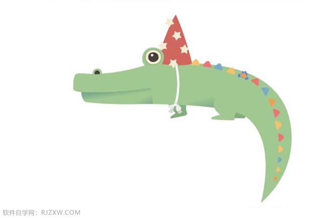 ai卡通鳄鱼怎么画
