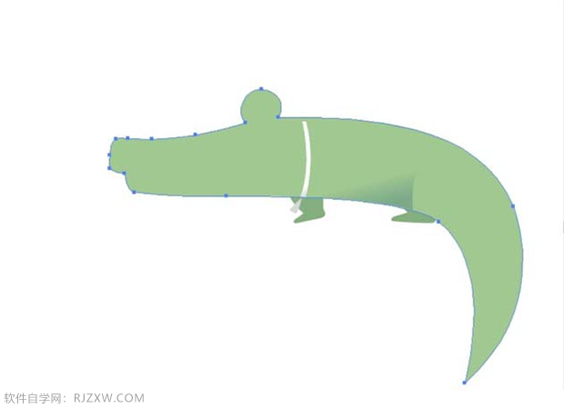 ai卡通鳄鱼怎么画