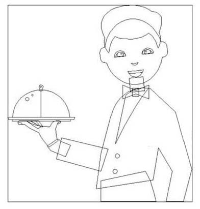 ai格式的餐厅服务员怎么画