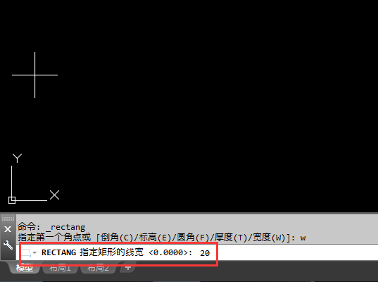 cad怎么绘线宽的矩形