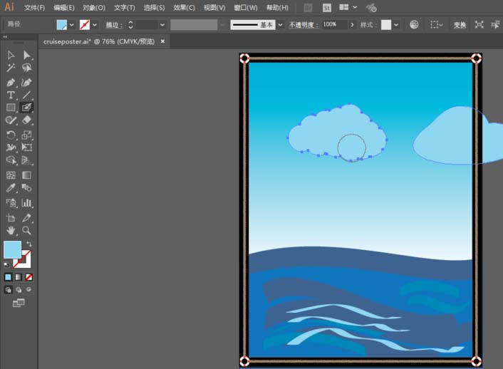 AI怎么画云朵插画效果
