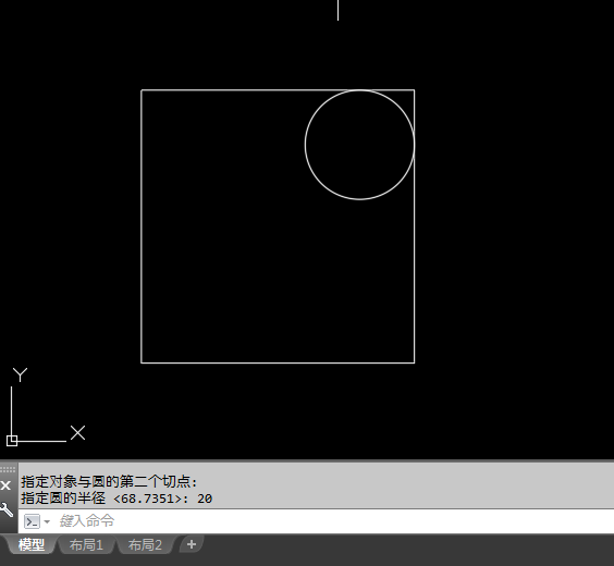 2018cad矩形里面画相切圆的方法