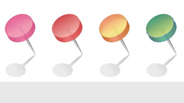 怎么用AI渐变颜色画大头针标签