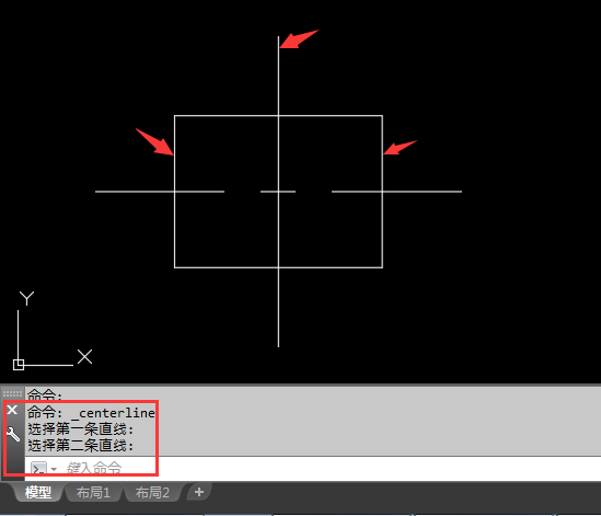 cad矩形中心线怎么画
