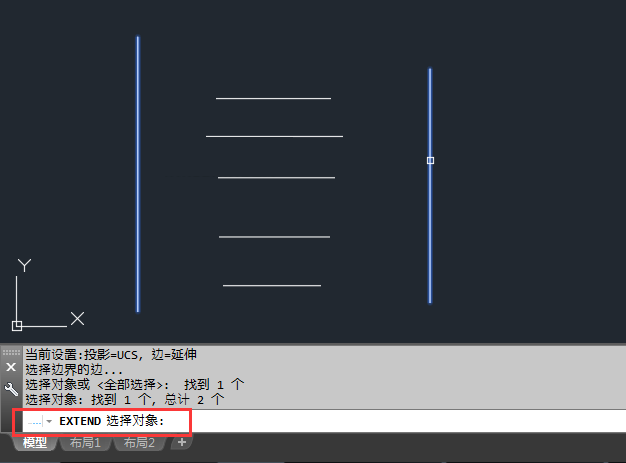 CAD怎么窗选延伸所有对象