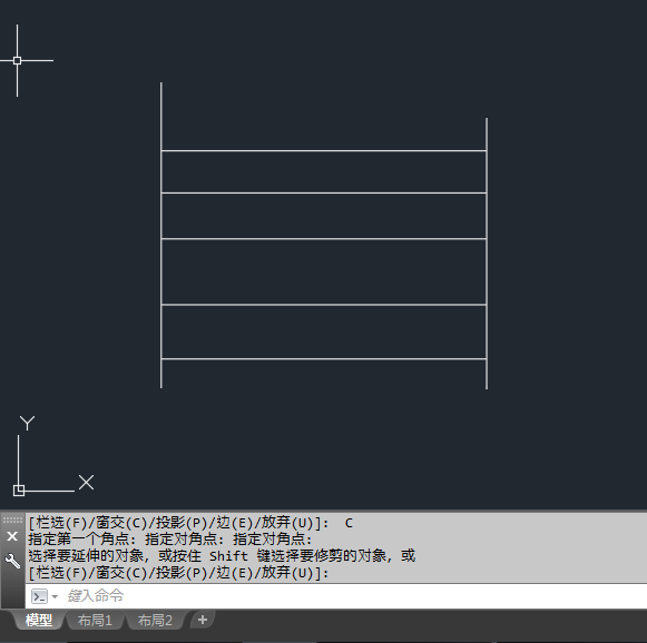 CAD怎么窗选延伸所有对象