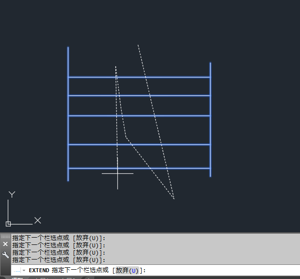 cad怎么栏选延伸多个对象