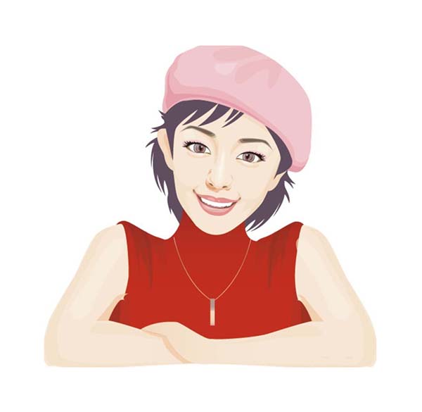 ai怎么设计戴帽子的女孩