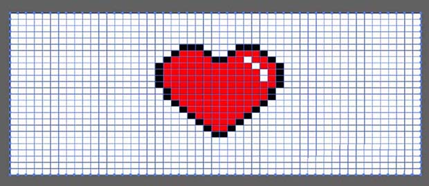 ai像素爱心怎么画