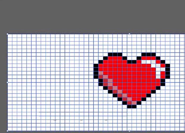 ai像素爱心怎么画