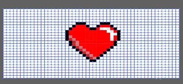 ai像素爱心怎么画