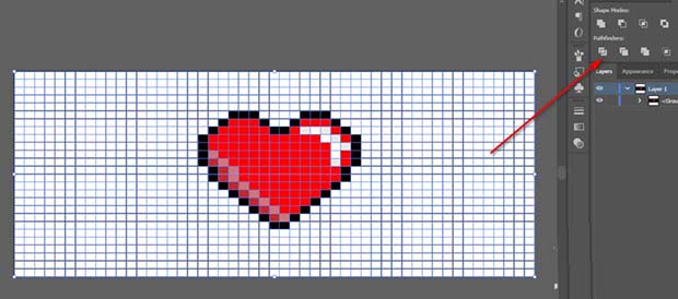 ai像素爱心怎么画