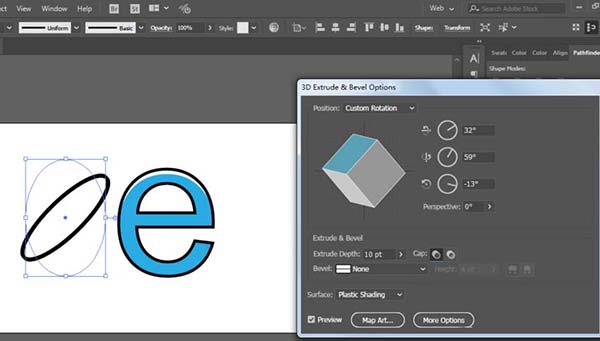 ai怎么画IE浏览器图标