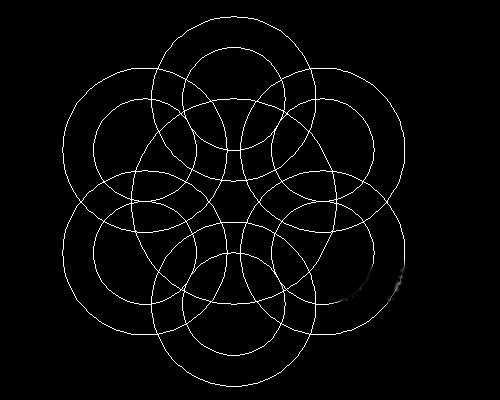 cad怎么画六连环图案