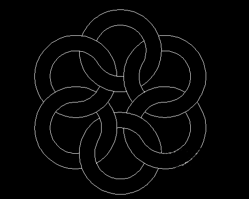 cad怎么画六连环图案