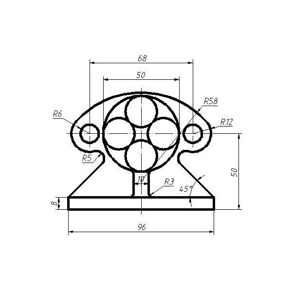 以圆为主的CAD练习图