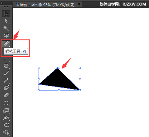 ai三角形怎么转换为矩形形状