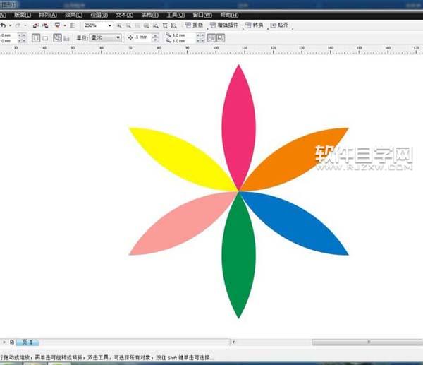 cdr使用布尔运算生成花朵