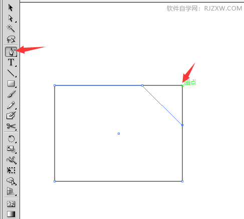 AI中给矩形裁切一角