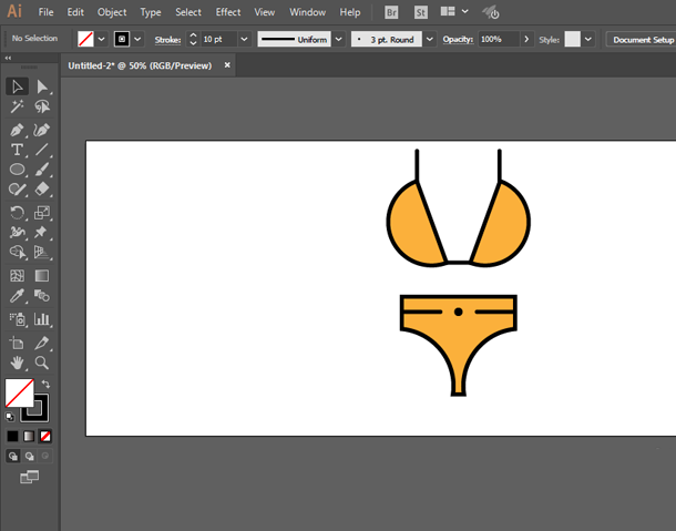 女士内衣裤套装卡通图设计