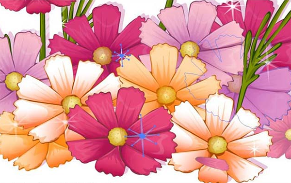 用AI设计波斯菊画法