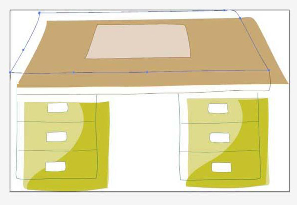 AI怎么画老师办公桌简笔画