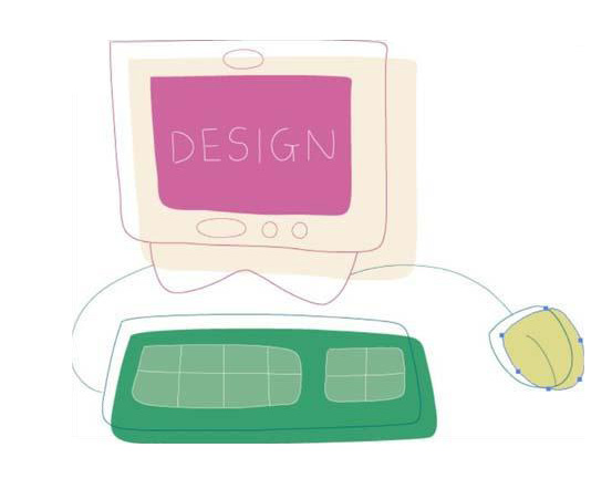 AI怎么绘制卡通电脑图案