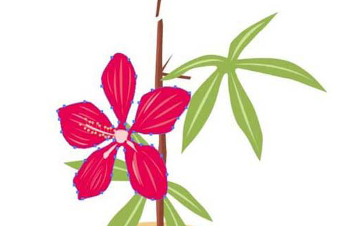 ai怎么绘制鲜花盆栽