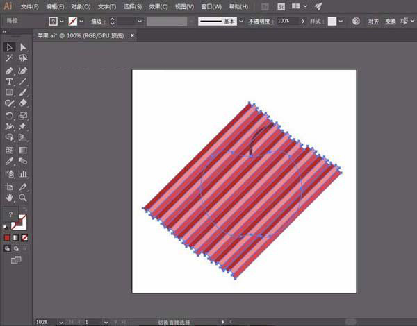 AI苹果绘制网格风