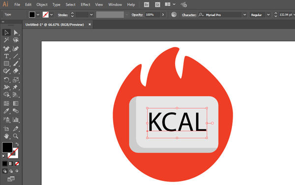 AI怎么画卡路里符号?