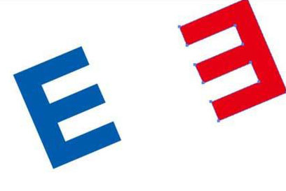 AI怎么绘制E字母的LOGO