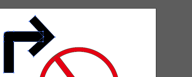 AI绘制禁止向右的图标