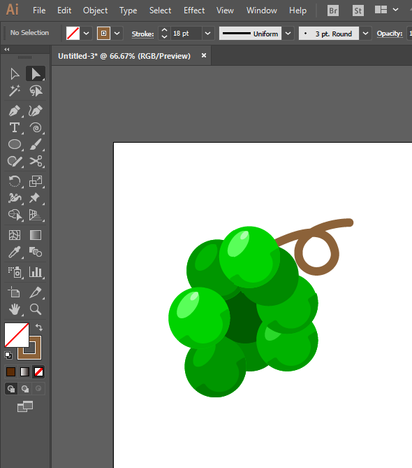 ai怎么绘制青葡萄？