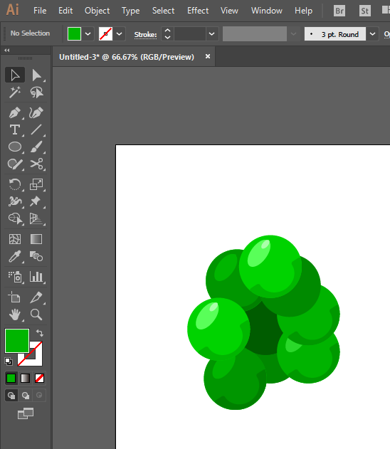 ai怎么绘制青葡萄？