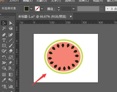 AI怎么绘制西瓜图标？