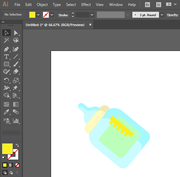 ai怎么画奶瓶呢?