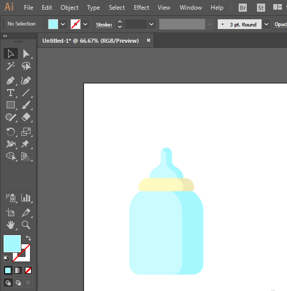 ai怎么画奶瓶呢?