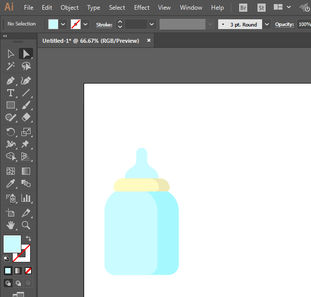 ai怎么画奶瓶呢?