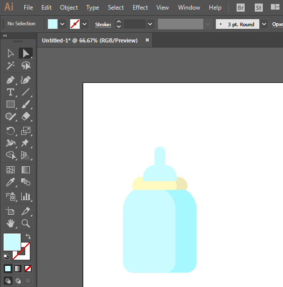 ai怎么画奶瓶呢?